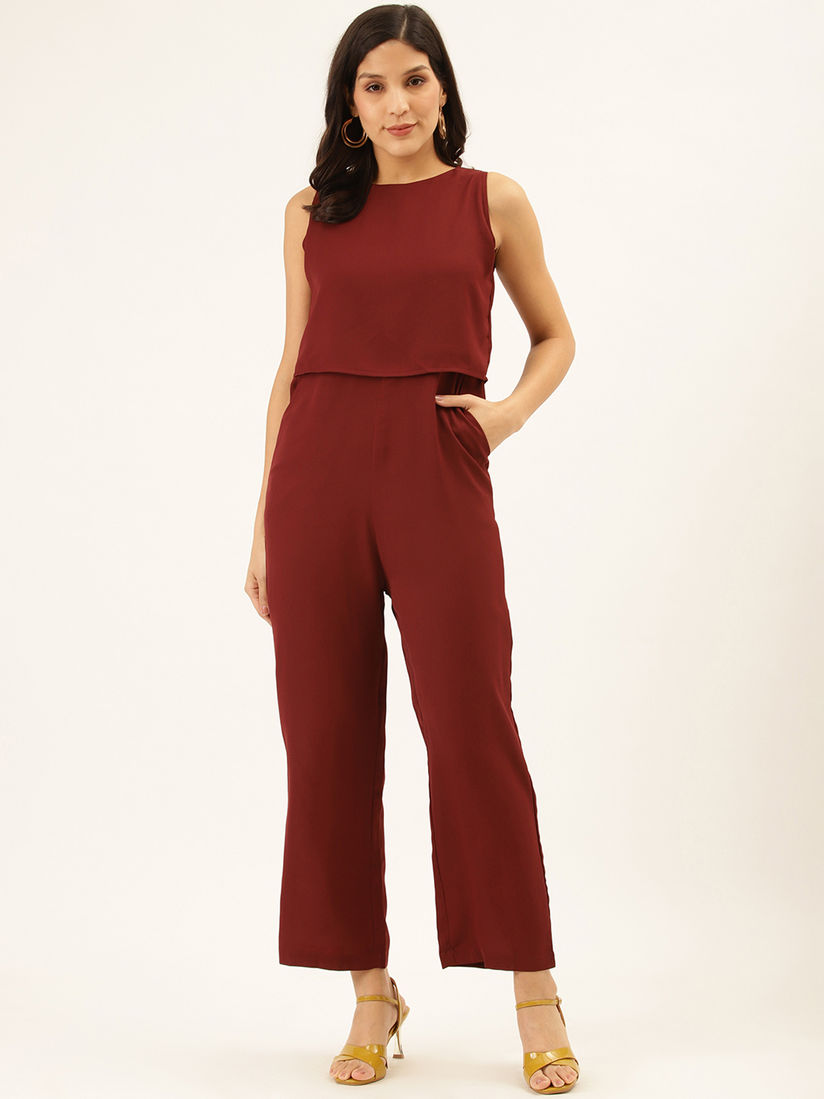 Maroon jump suit clearance