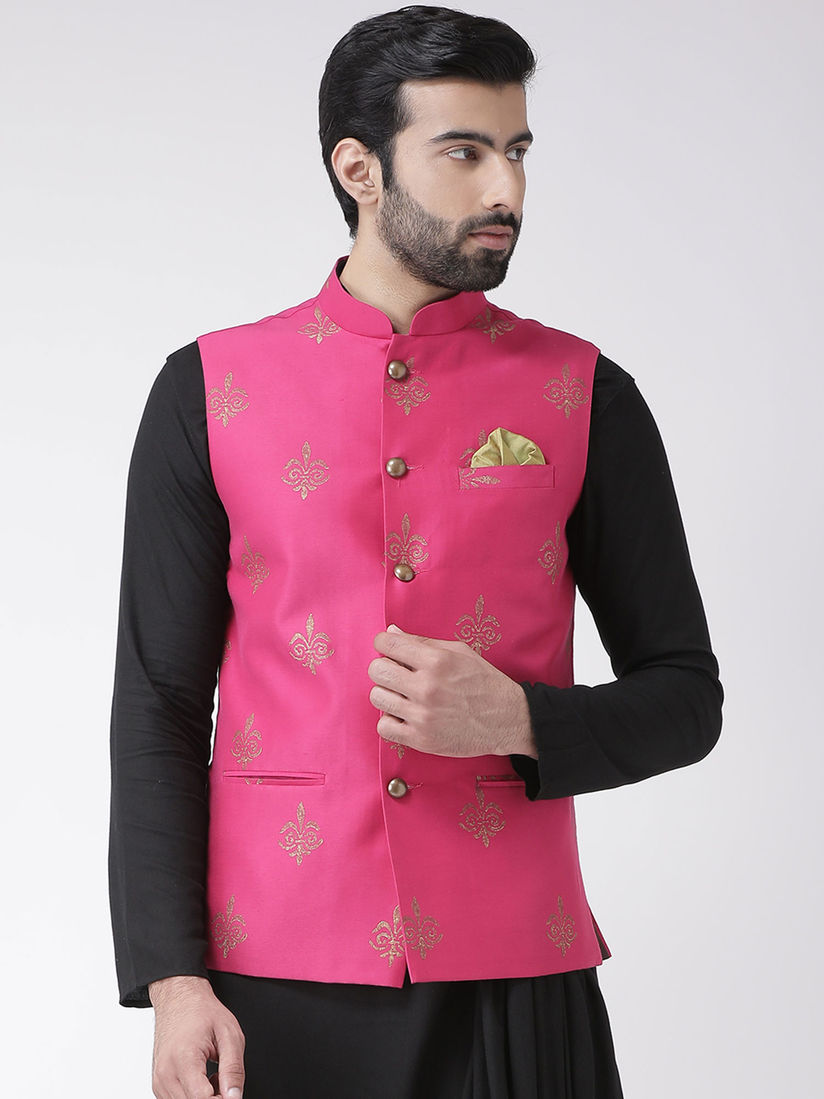 pink nehru jacket