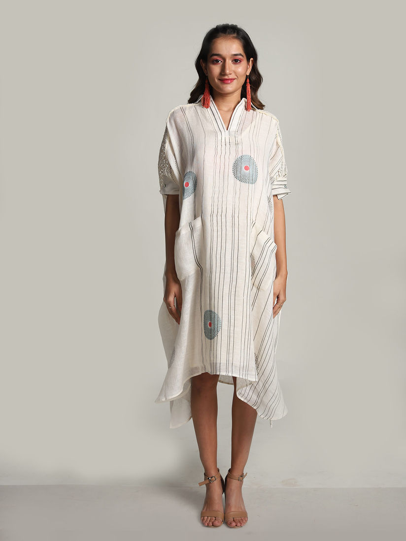 white kaftan dress