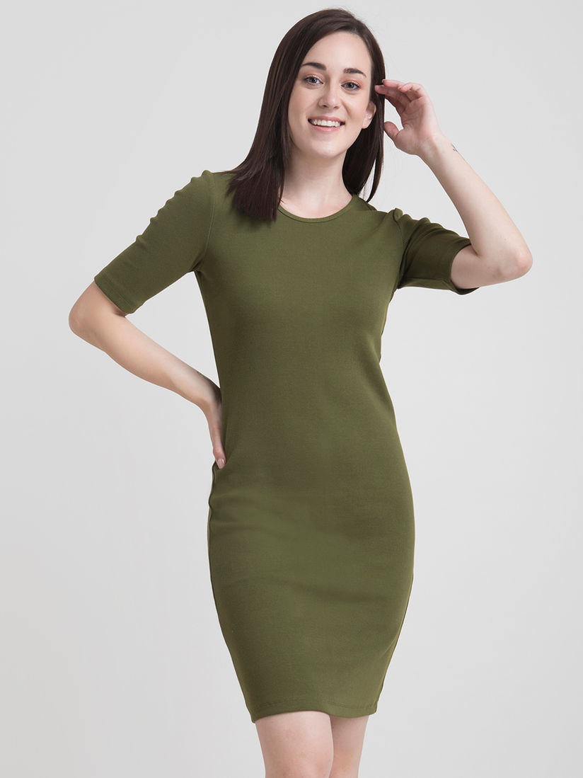 olive shift dress