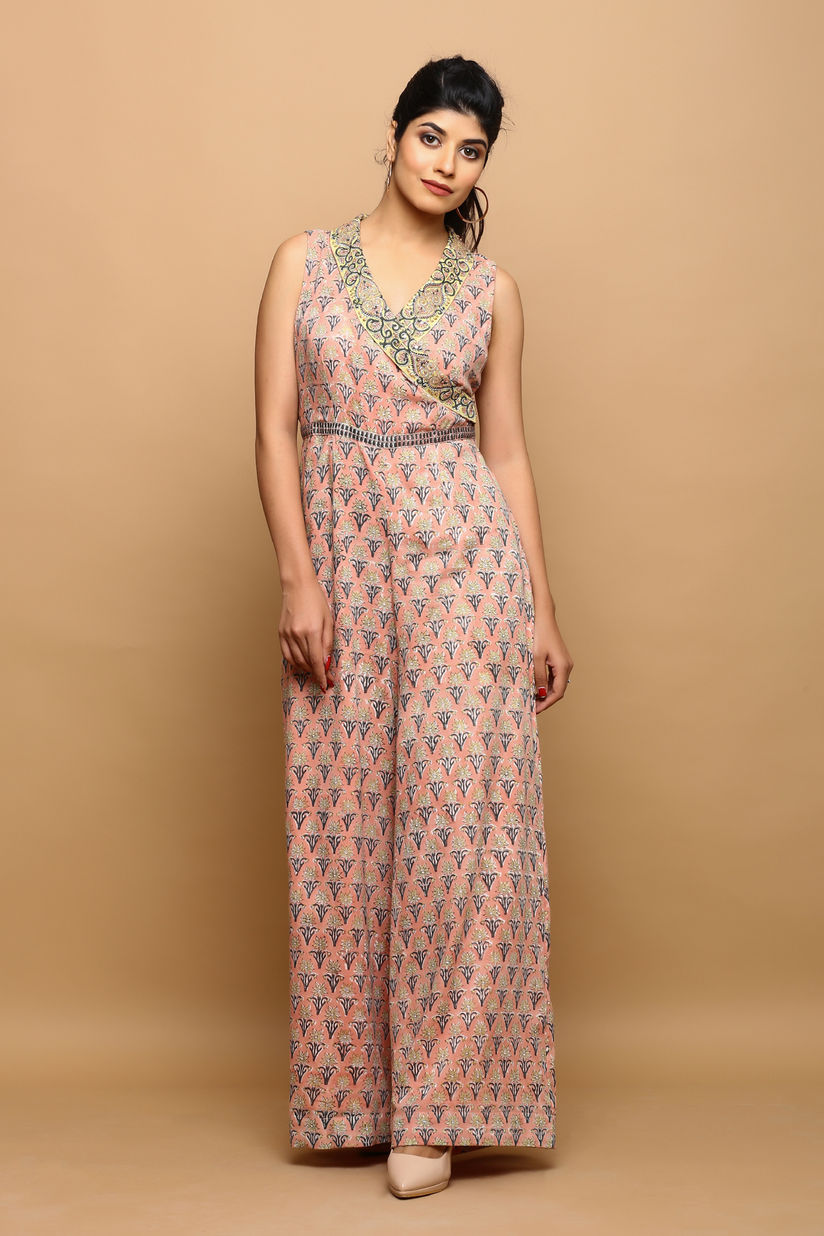 cotton printed jumpsuit