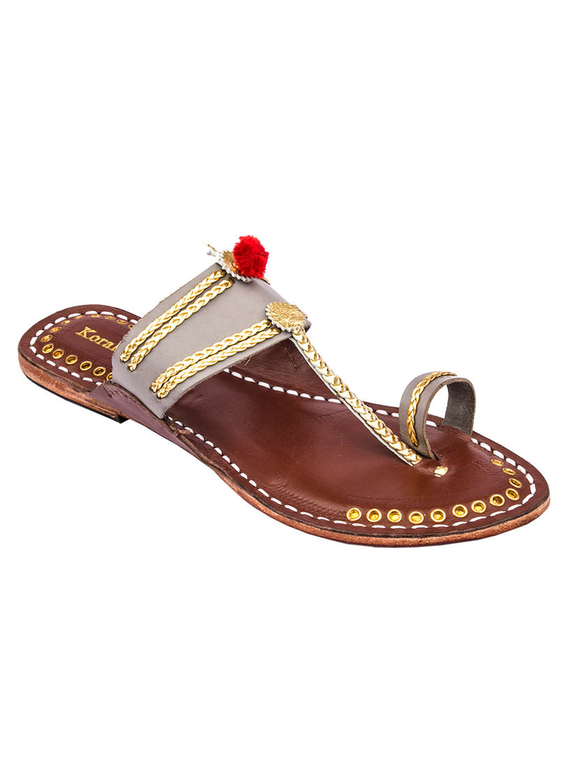 Golden chappals clearance