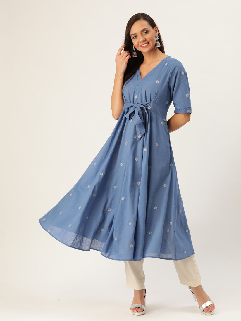 v neck designs for kurtis