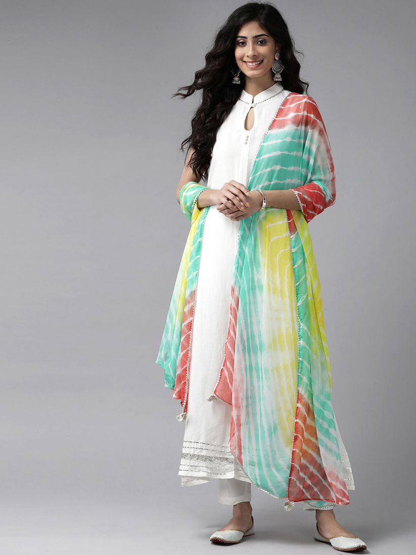 Churidar \u0026 Multicolor Leheriya Dupatta 