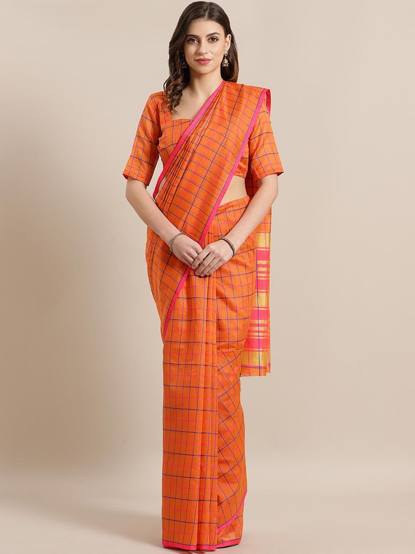 Blouse for checked saree clearance