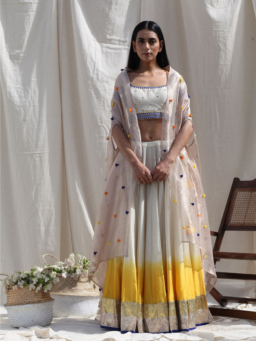 Kunza Salwar Suits And Sets Buy Kunza Ombre Lehenga Choli Tassel Cape Online Nykaa Fashion Buy designer indian lehengas & party wear lehenga choli suits online. kunza ombre lehenga choli tassel cape