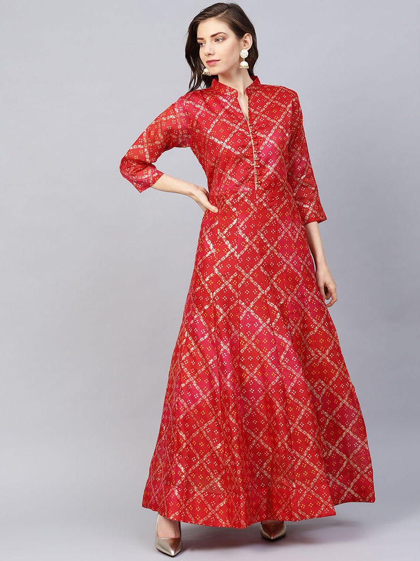 silk anarkali kurta