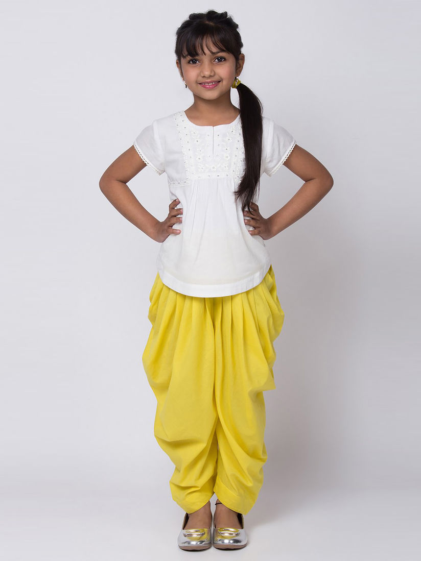 Biba Kids Fusion Wear Buy Biba White Solid Top With Dhoti Pants Set Of 2 Online Nykaa Fashion Free shipping and returns on tucker + tate plaid flannel pants (big boys) at nordstrom.com.