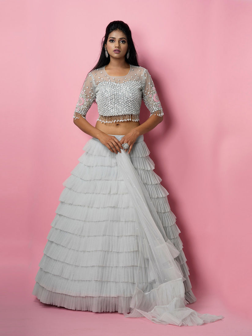 ruffle lehenga online shopping