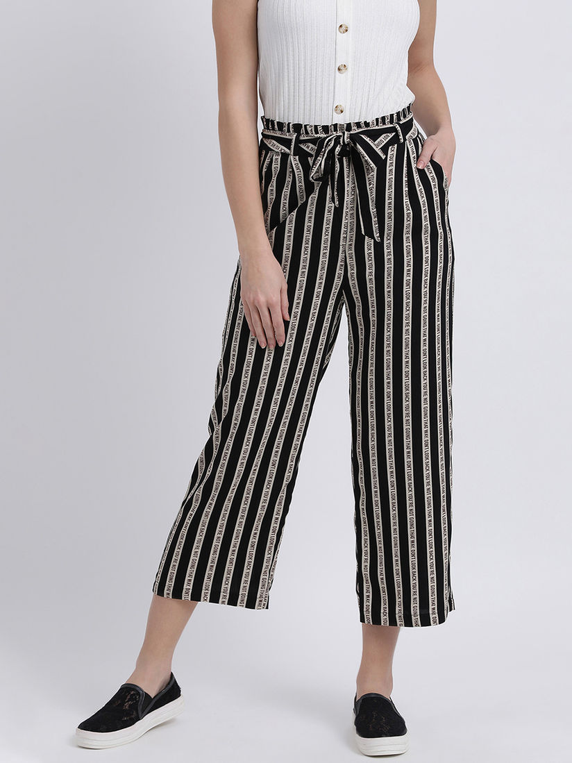 striped parallel pants