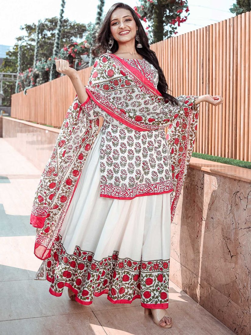 Lavanya The Label Salwar Suits And Sets Buy Lavanya The Label White Floral Kurta With Palazzo Dupatta Set Of 3 Online Nykaa Fashion During one such conversation, a curious lavanya remembers asking her grandfather, nalli.