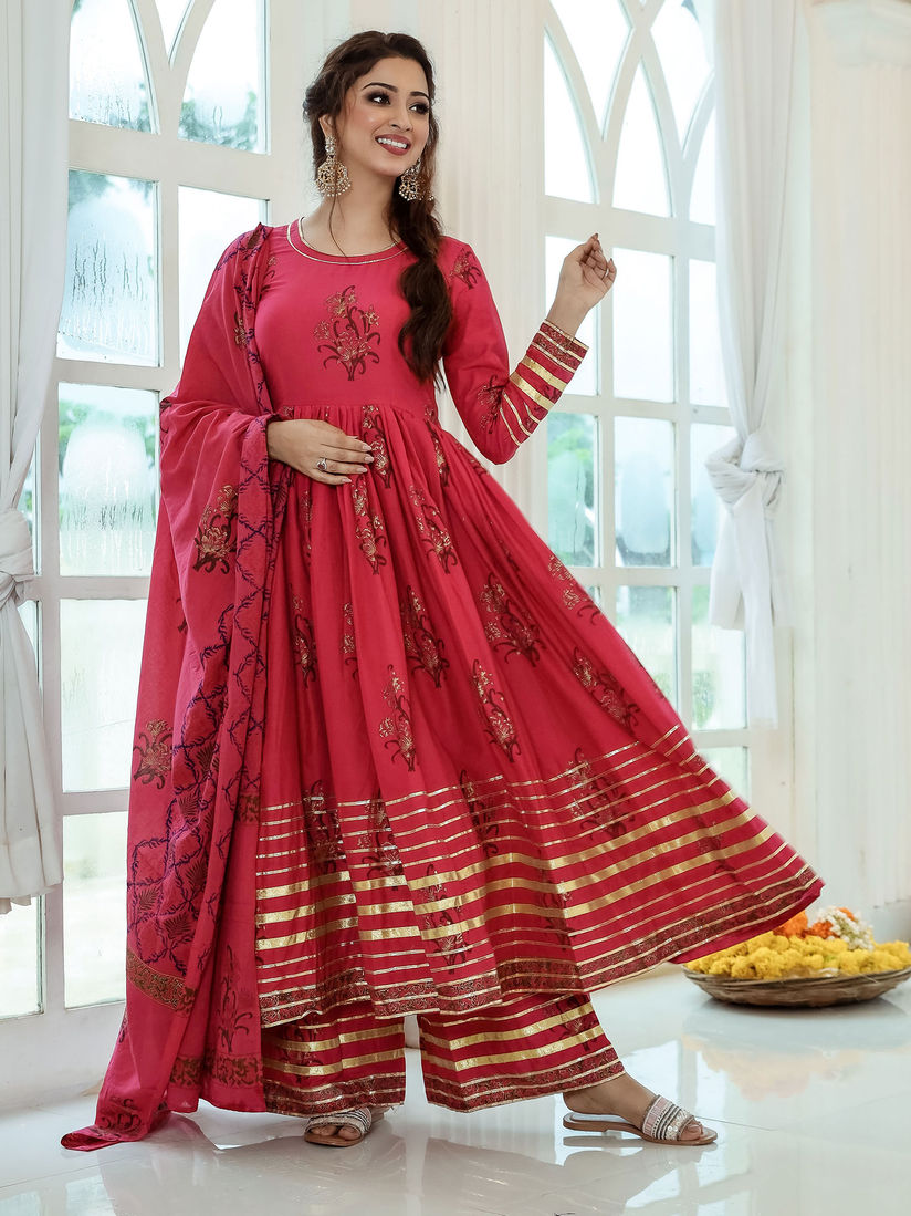 magenta anarkali