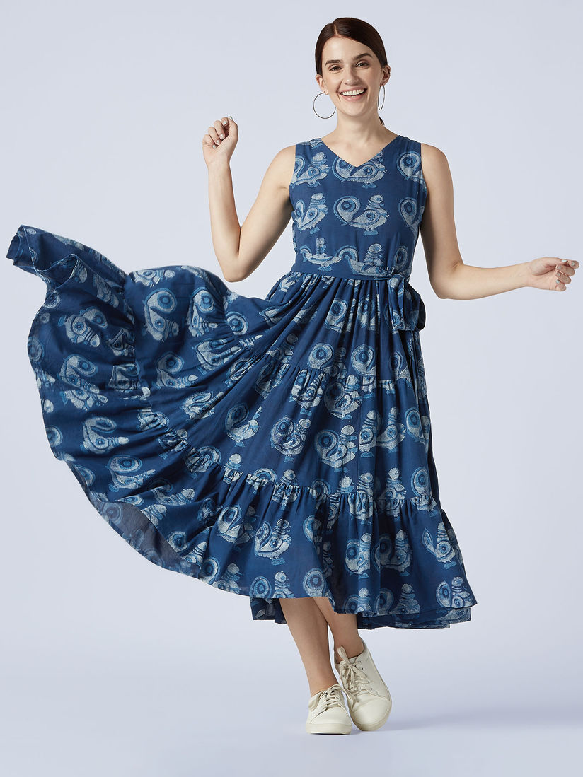 Printed midi dress clearance