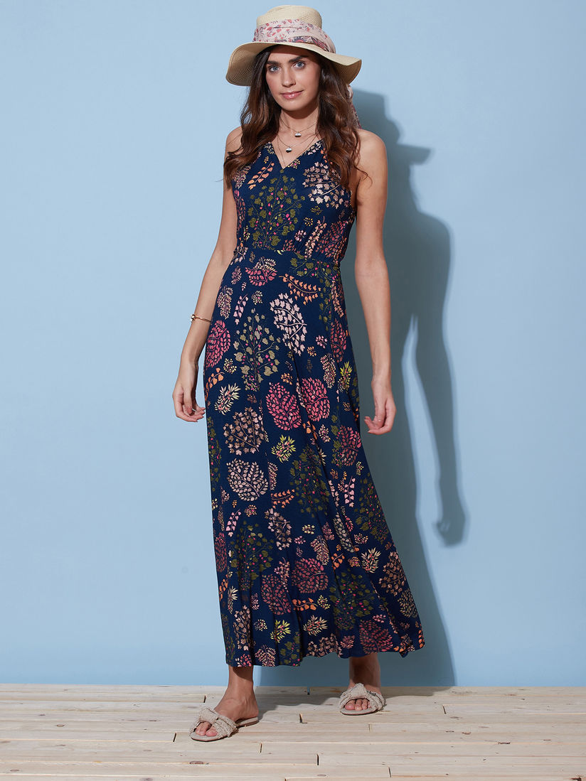 navy blue halter top dress