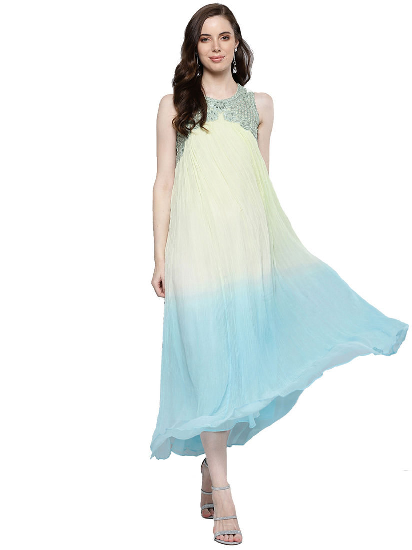 round neck long dress