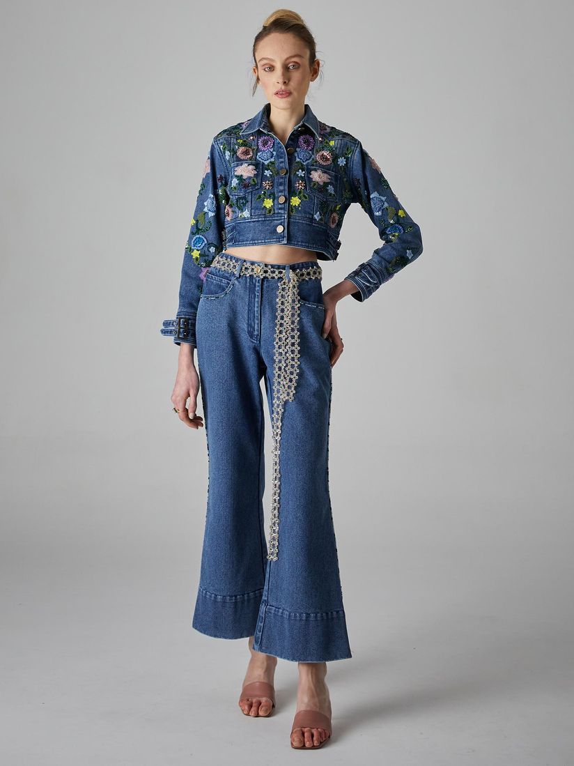 Blue Leia Denim Flared Jeans Pant (XS 