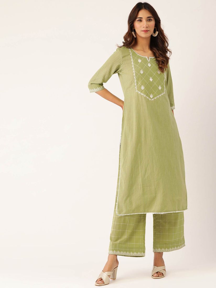Buy Laabha Green Printed Kurta And
