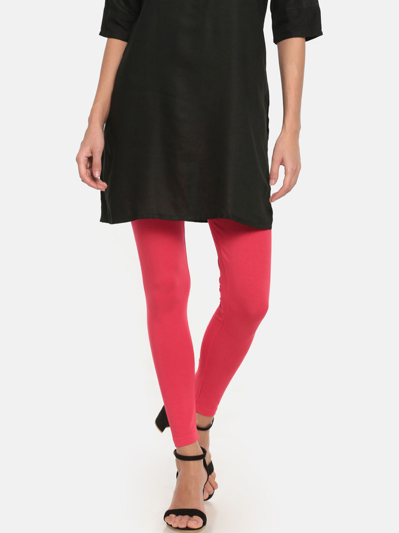 go colors black ankle length leggings