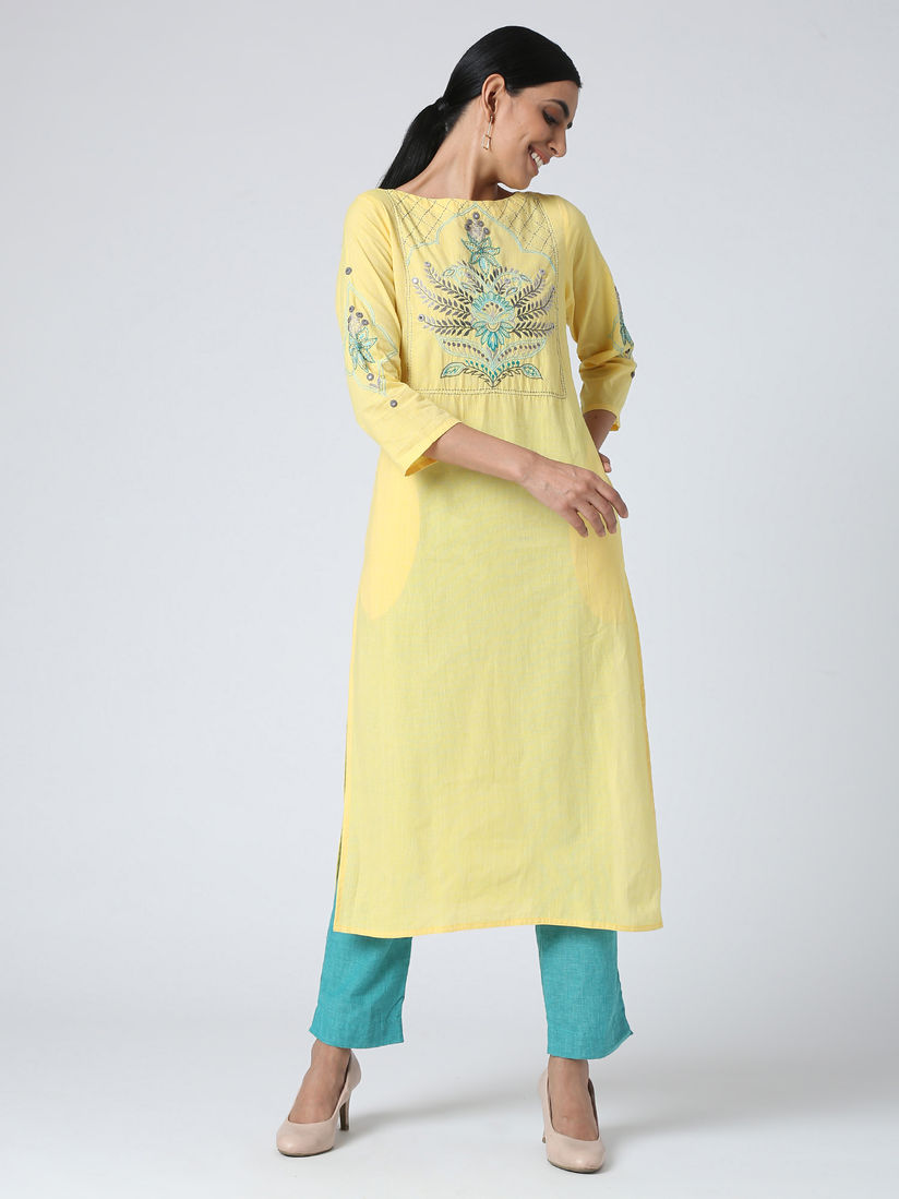Embroidery work kurta Clearance