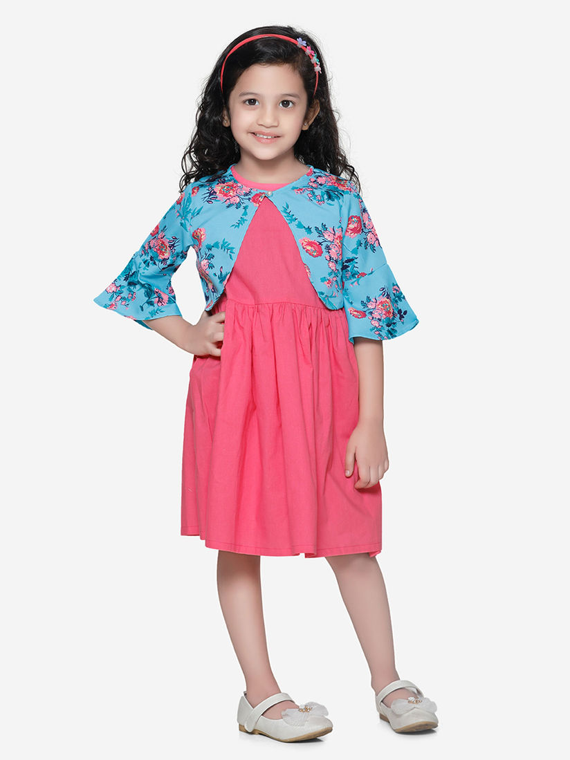 light blue and pink dress