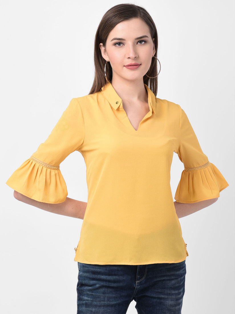 yellow bell sleeve top
