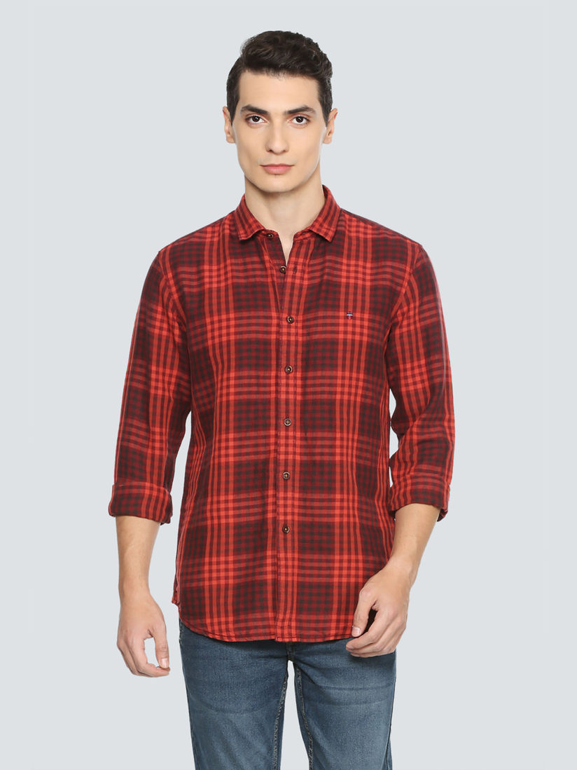 red check shirt with jeans