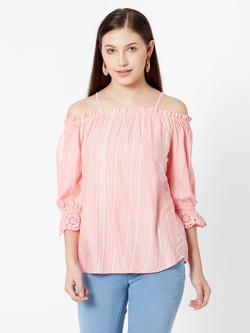 Peach colour tops for jeans clearance
