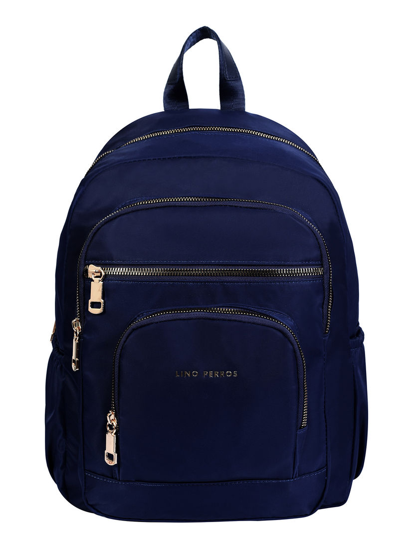 lino perros navy blue solid backpack