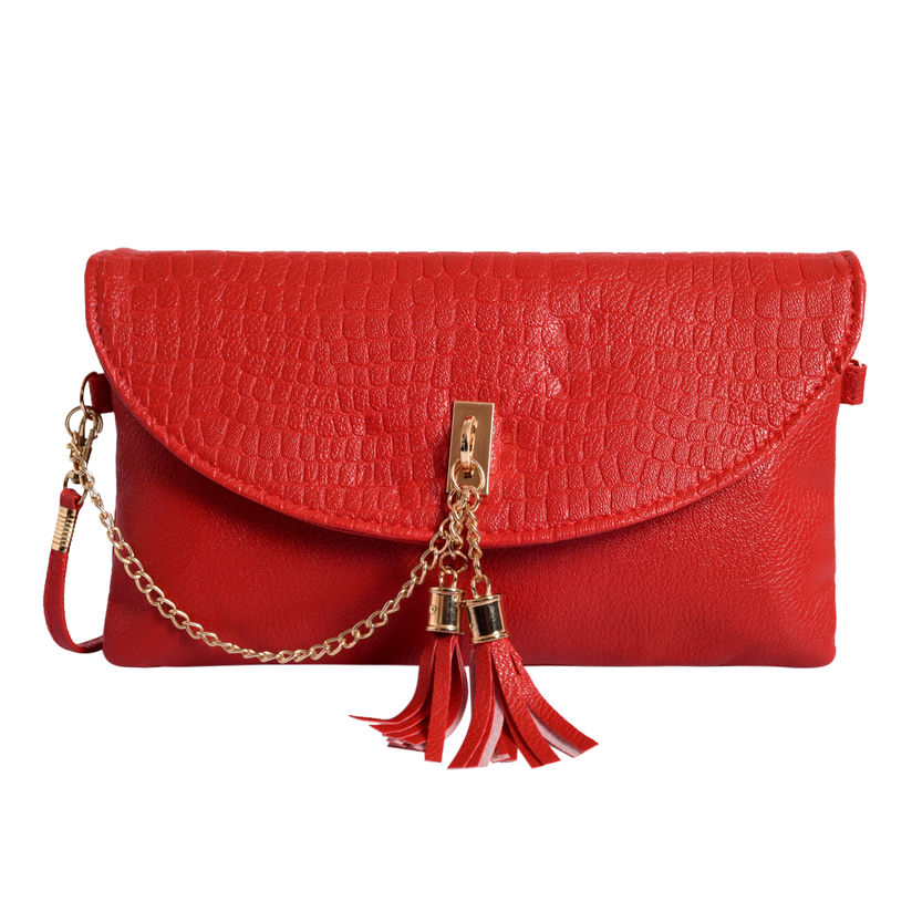 red sling bag