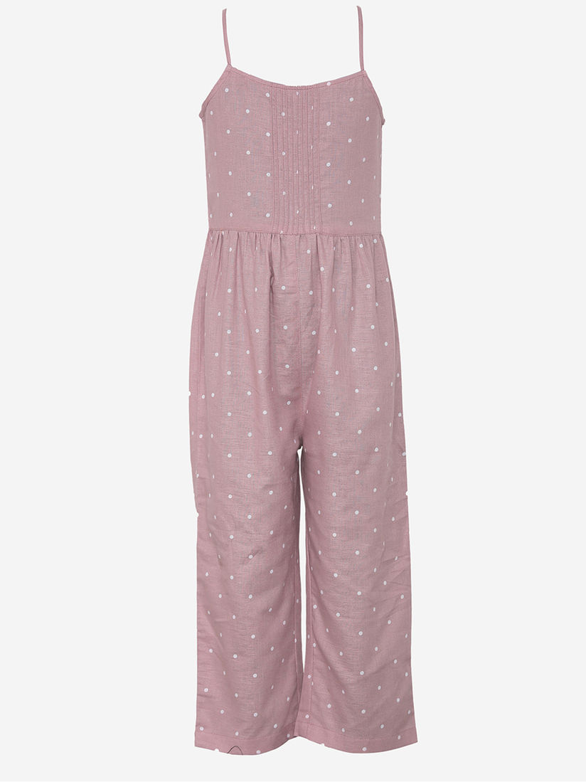 pink cotton jumpsuit
