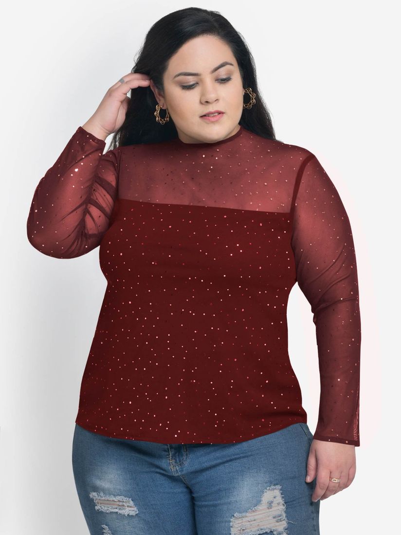 plus sheer top