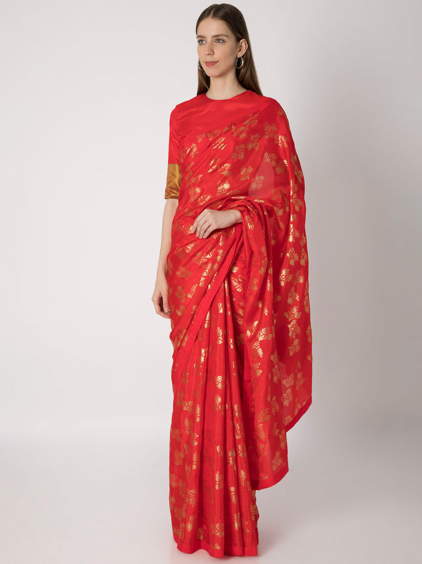 Masaba Sarees Buy Masaba Red Guldasta Print Saree With Blouse Piece Online Nykaa Fashion Satya paul autumn / winter'13 by masaba gupta | masaba gupta winter.