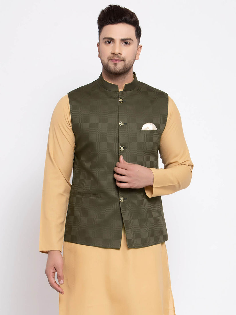 green designer jacket