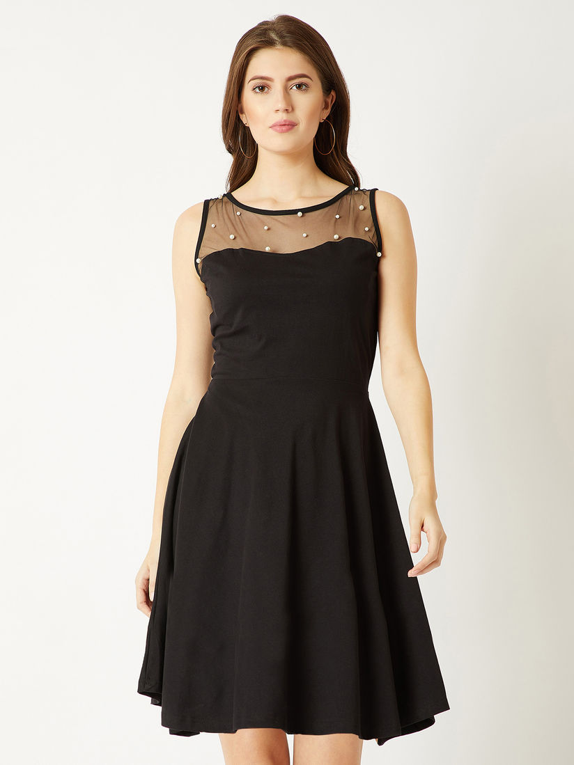Buy Miss Chase Black Solid Dress Onlne 
