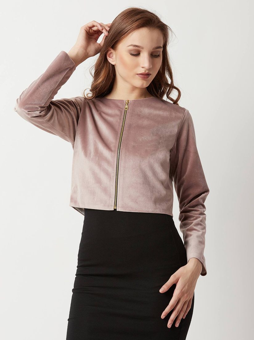 crop velvet jacket