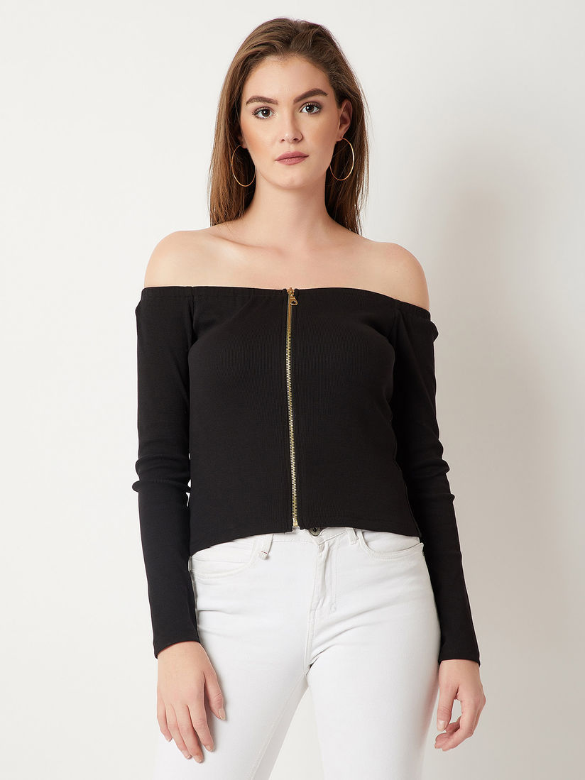 black bardot style top