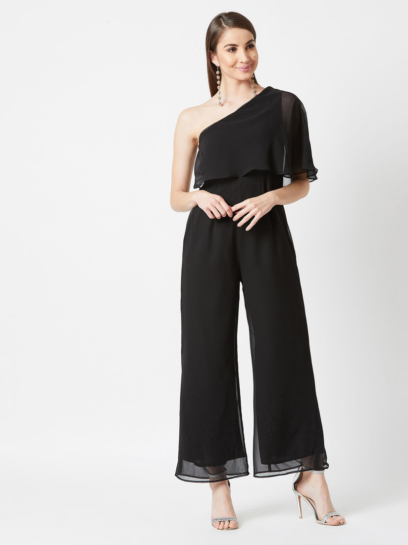 black one sleeve jumpsuit