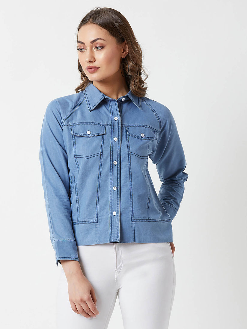 light blue bomber jacket