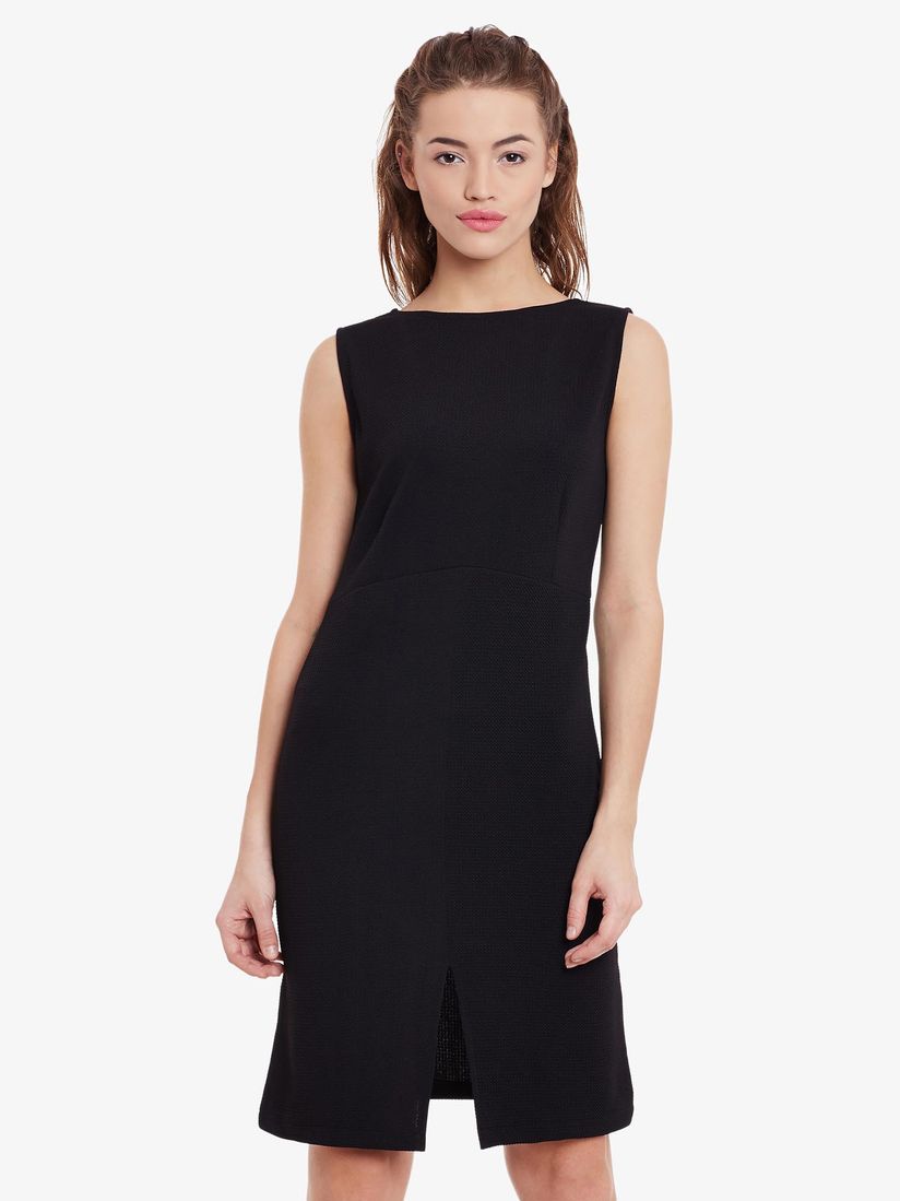 black knee length shift dress