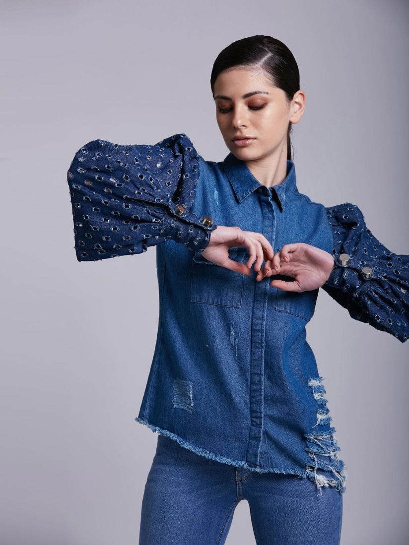 ripped denim shirts