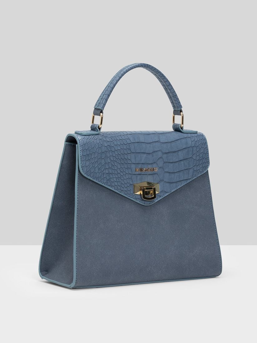 light blue satchel handbag