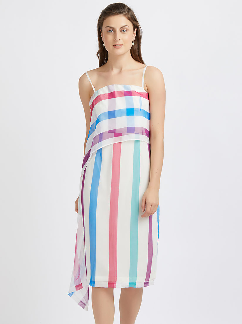 multi colored midi dress