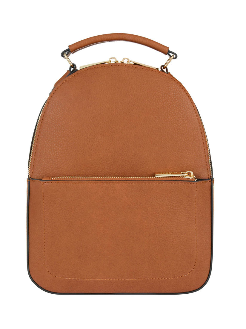 accessorize london tommie midi dome brown backpack