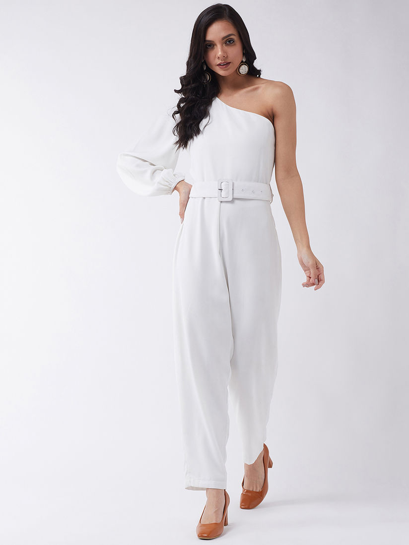 Solid white jumpsuit clearance
