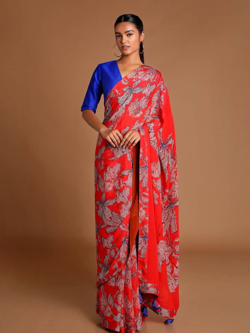 Masaba Sarees Buy Masaba Red Wildflowers Sari Blouse Piece With Unstitched Blouse Piece With Unstitched Blouse Piece Online Nykaa Fashion Buy designer blouses in various prints, patterns, fabrics, styles & more at myntra.