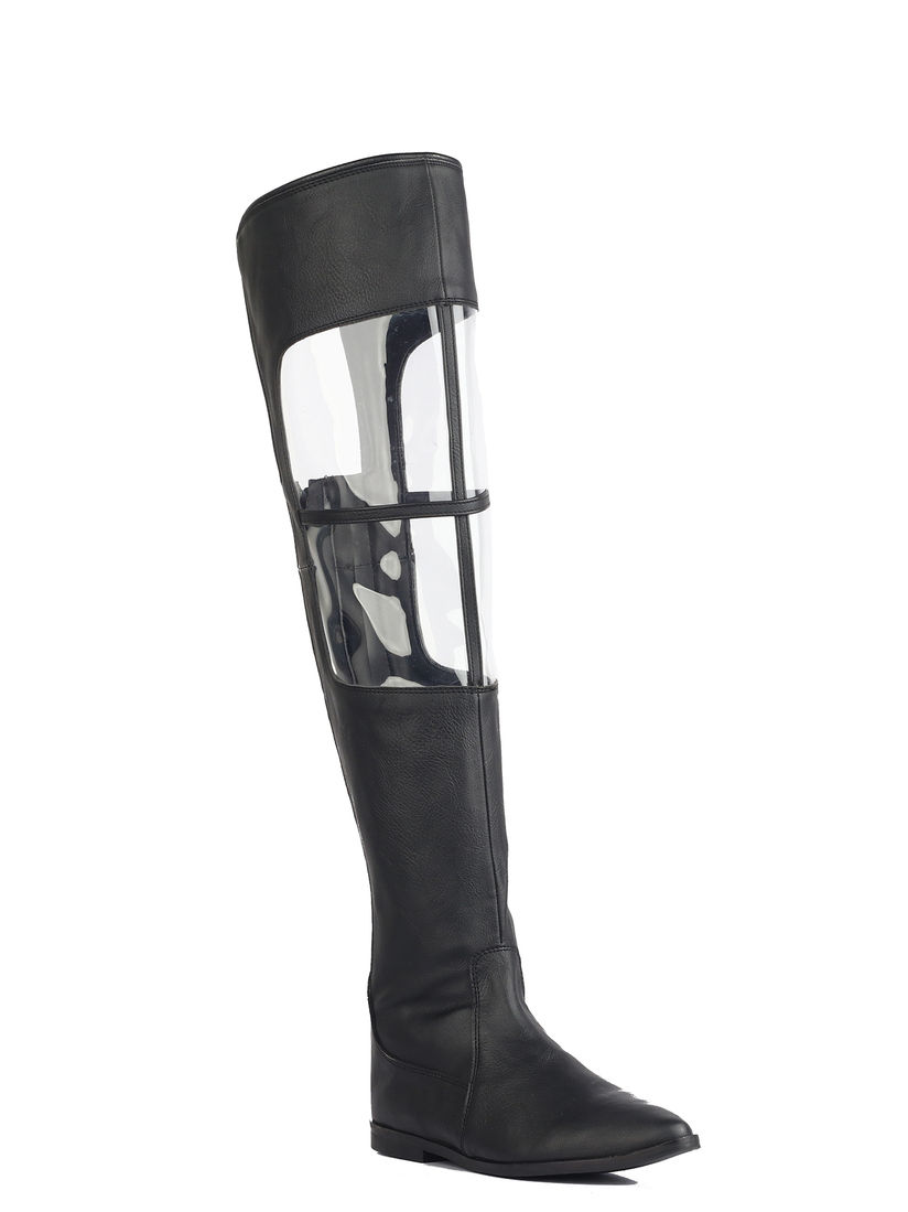 black clear boots