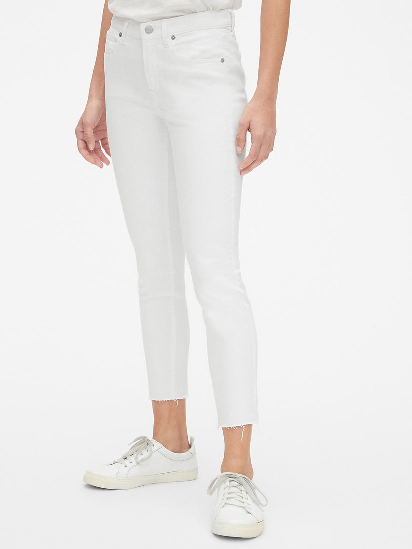 Buy GAP White Solid Jeans Online 