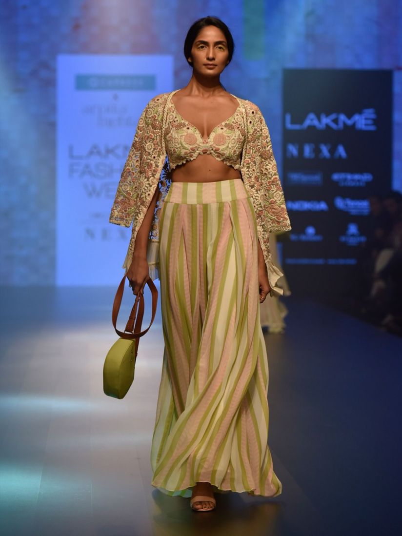 Arpita Mehta Salwar Suits And Sets Buy Arpita Mehta Multi Color Palazzo And Jacket With Blouse Online Nykaa Fashion Shraddha kapoor looked bright as sunshine in her popping yellow saree! arpita mehta multi color palazzo and jacket with blouse set of 3