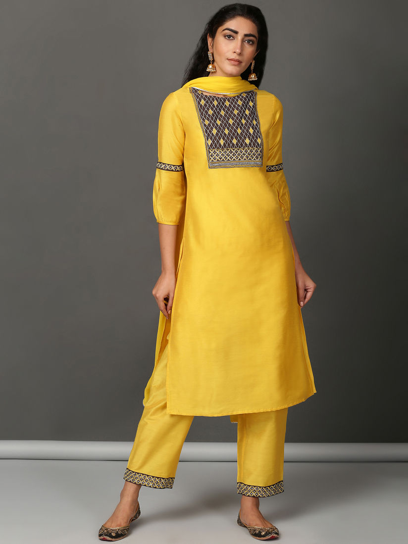 silk straight kurta