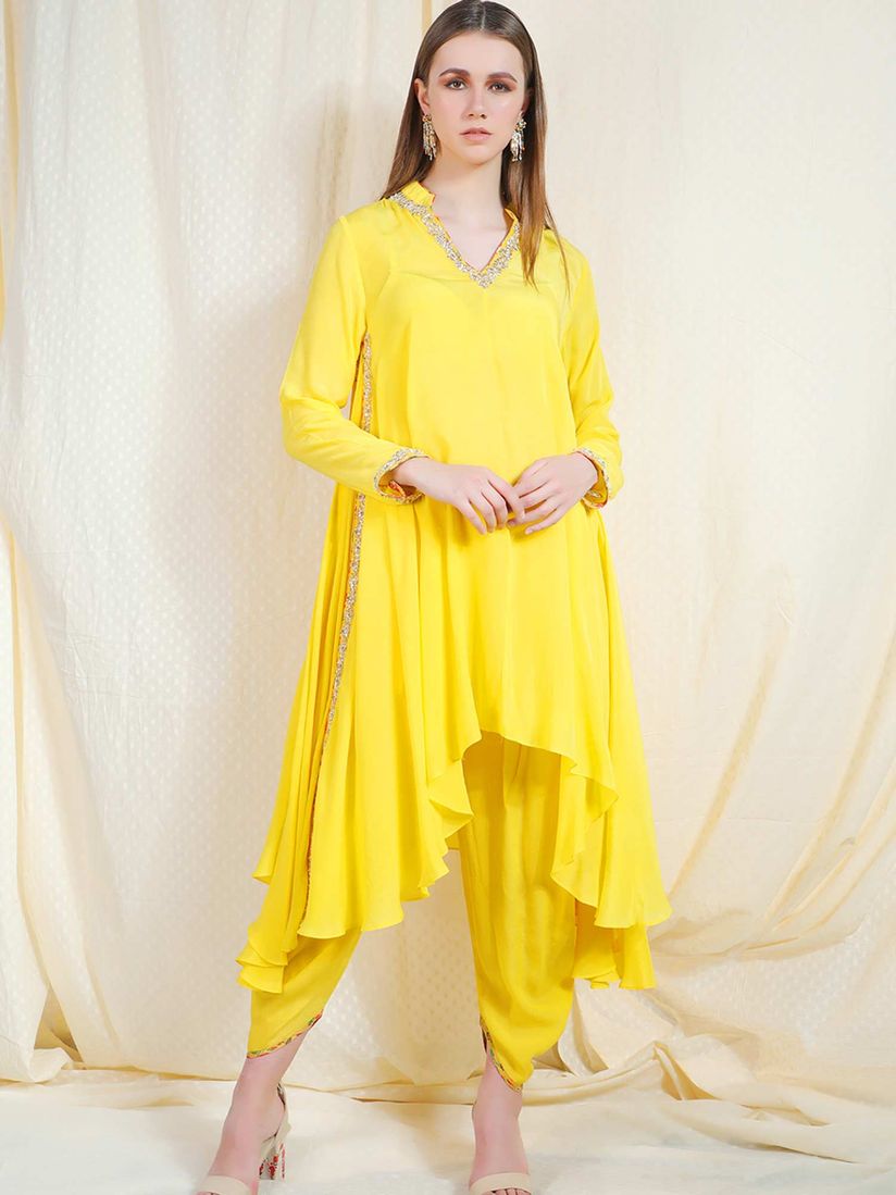 yellow dhoti pants